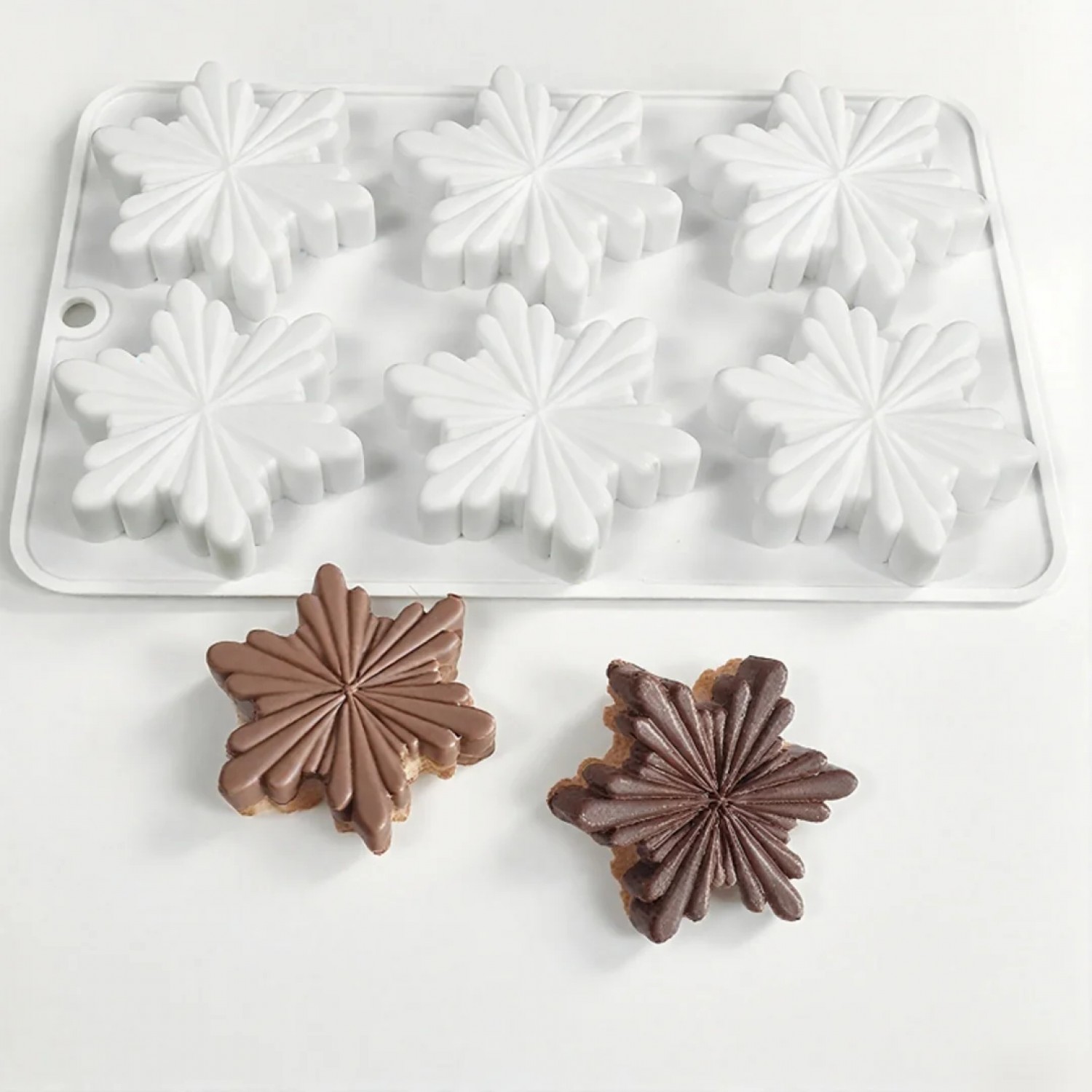 Fondant Mallen Siliconen 2 Stks Kerst Sneeuwvlok Siliconen Taart Diy Chocolade Fondant Siliconen Mal