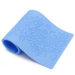 Lace Fondant Molds Silicone, Beasea 5pcs Cake Lace Molds for Cake Decorating Lace Mat Flower Pattern Molds Sugar Craft Tools - Blue