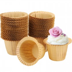 Beasea Paper Cupcake Liners 50pcs, Disposable Muffin Baking Cups Natural Color